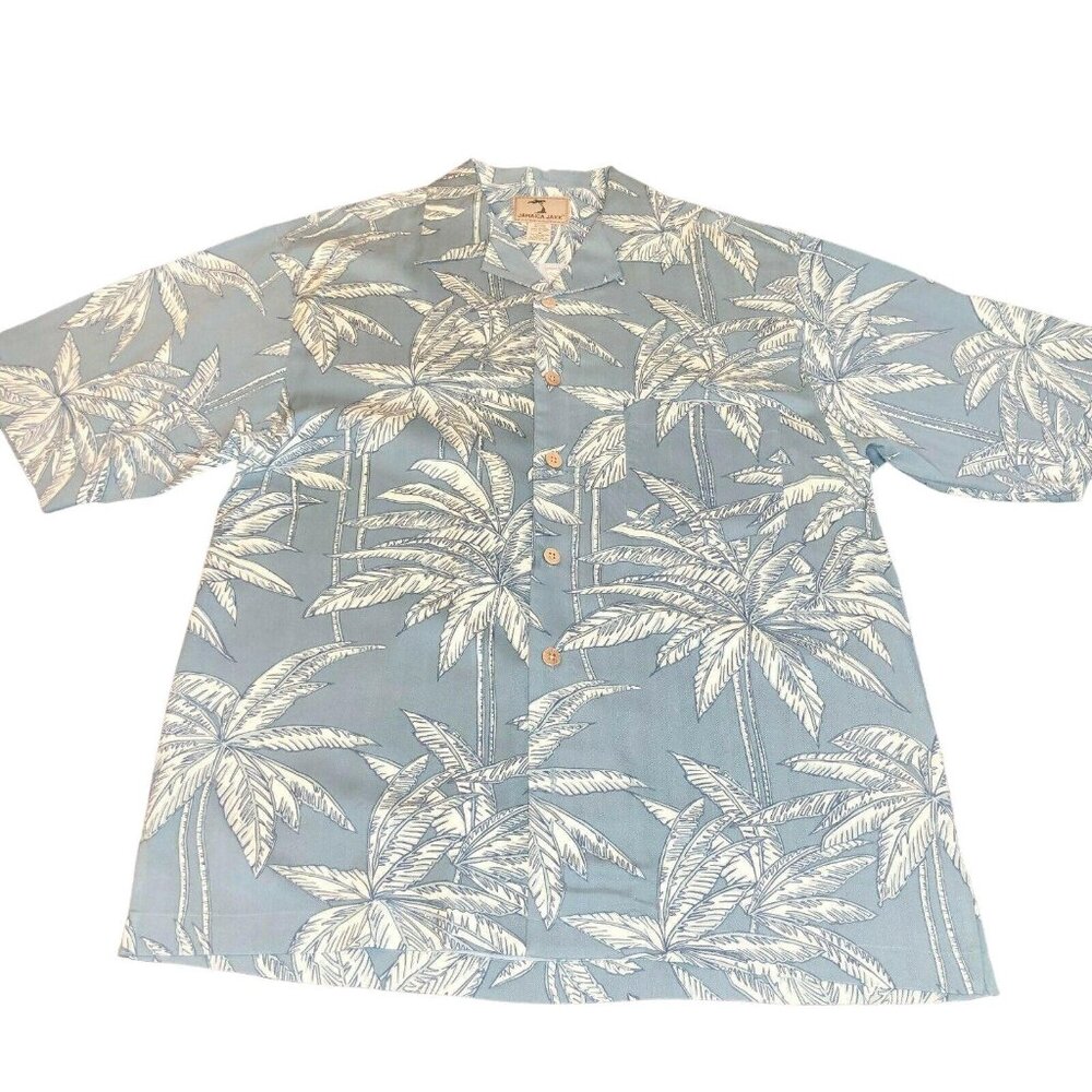 Jamaica Jaxx Men's 100% Silk Button Down SS Shirt, Size M